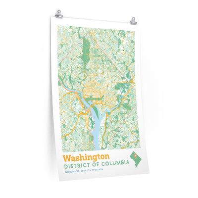 Washington D.C. City Street Map Poster-24″ × 36″-Allegiant Goods Co. Vintage Sports Apparel