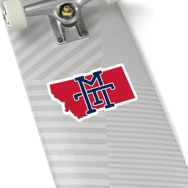 Montana Home State Sticker (Navy Blue & Red)-Allegiant Goods Co. Vintage Sports Apparel