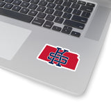 Kansas Home State Sticker (Red & Navy Blue)-Allegiant Goods Co. Vintage Sports Apparel
