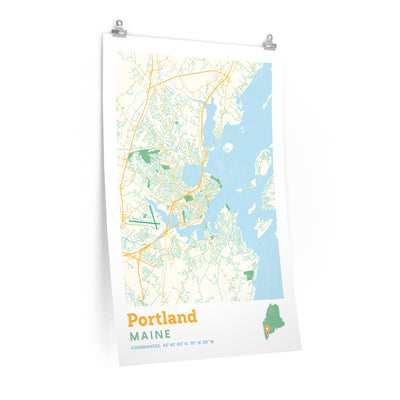 Portland Maine Street Map Poster-24″ × 36″-Allegiant Goods Co. Vintage Sports Apparel