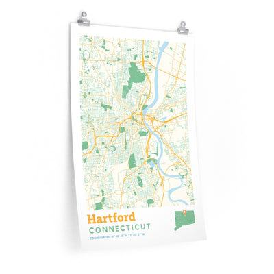 Hartford Connecticut City Street Map Poster-20″ × 30″-Allegiant Goods Co. Vintage Sports Apparel