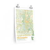Minneapolis Minnesota City Street Map Poster-Allegiant Goods Co. Vintage Sports Apparel