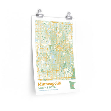 Minneapolis Minnesota City Street Map Poster-Allegiant Goods Co. Vintage Sports Apparel