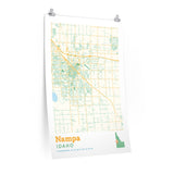 Nampa Idaho City Street Map Poster-Allegiant Goods Co. Vintage Sports Apparel