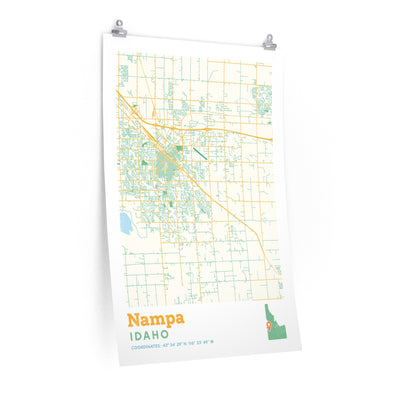 Nampa Idaho City Street Map Poster-24″ × 36″-Allegiant Goods Co. Vintage Sports Apparel