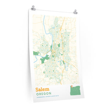 Salem Oregon City Street Map Poster-Allegiant Goods Co. Vintage Sports Apparel