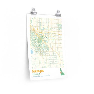 Nampa Idaho City Street Map Poster-Allegiant Goods Co. Vintage Sports Apparel