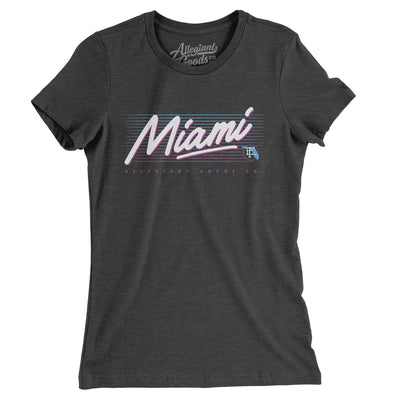 Miami Retro Women's T-Shirt-Dark Grey Heather-Allegiant Goods Co. Vintage Sports Apparel