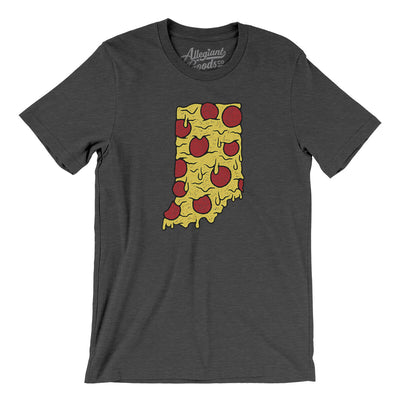Indiana Pizza State Men/Unisex T-Shirt-Dark Grey Heather-Allegiant Goods Co. Vintage Sports Apparel
