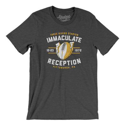 Immaculate Reception Men/Unisex T-Shirt-Dark Grey Heather-Allegiant Goods Co. Vintage Sports Apparel