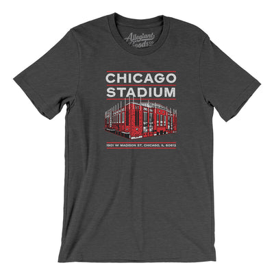 Chicago Stadium Men/Unisex T-Shirt-Dark Grey Heather-Allegiant Goods Co. Vintage Sports Apparel
