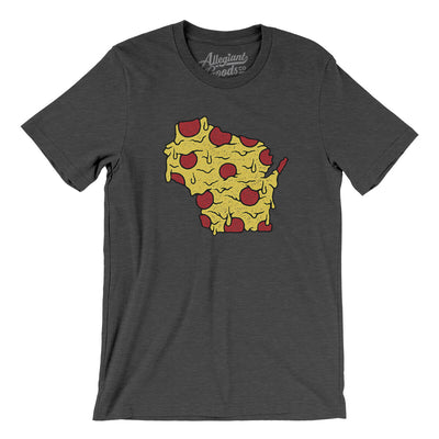 Wisconsin Pizza State Men/Unisex T-Shirt-Dark Grey Heather-Allegiant Goods Co. Vintage Sports Apparel