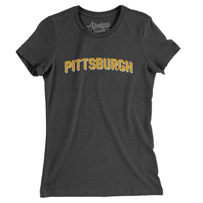 Pittsburgh Varsity Women's T-Shirt-Dark Grey Heather-Allegiant Goods Co. Vintage Sports Apparel