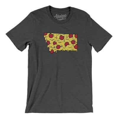 Montana Pizza State Men/Unisex T-Shirt-Dark Grey Heather-Allegiant Goods Co. Vintage Sports Apparel