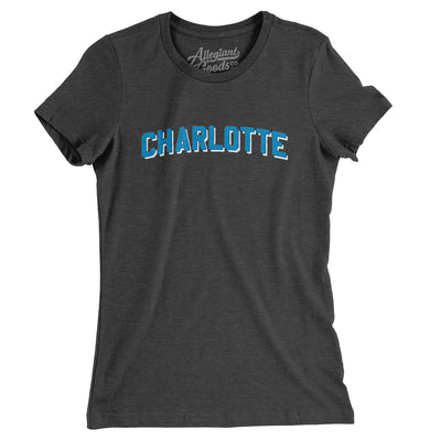 Charlotte Varsity Women's T-Shirt-Dark Grey Heather-Allegiant Goods Co. Vintage Sports Apparel
