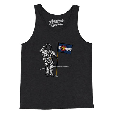 Colorado Flag Moonman Men/Unisex Tank Top-Dark Grey Heather-Allegiant Goods Co. Vintage Sports Apparel