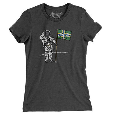Portland Flag Moonman Women's T-Shirt-Dark Grey Heather-Allegiant Goods Co. Vintage Sports Apparel