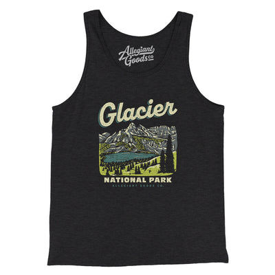 Glacier National Park Men/Unisex Tank Top-Dark Grey Heather-Allegiant Goods Co. Vintage Sports Apparel
