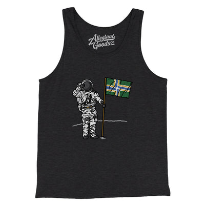 Portland Flag Moonman Men/Unisex Tank Top-Dark Grey Heather-Allegiant Goods Co. Vintage Sports Apparel