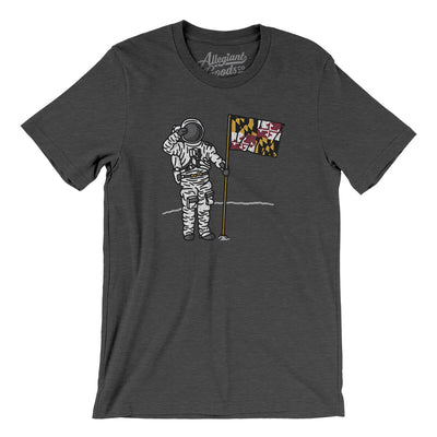 Maryland Flag Moonman Men/Unisex T-Shirt-Dark Grey Heather-Allegiant Goods Co. Vintage Sports Apparel