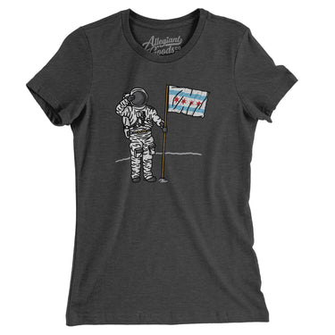 Chicago Flag Moonman Women's T-Shirt-Allegiant Goods Co. Vintage Sports Apparel