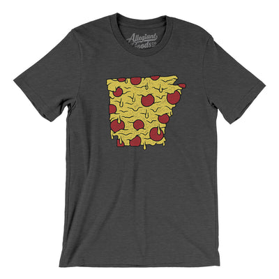 Arkansas Pizza State Men/Unisex T-Shirt-Dark Grey Heather-Allegiant Goods Co. Vintage Sports Apparel