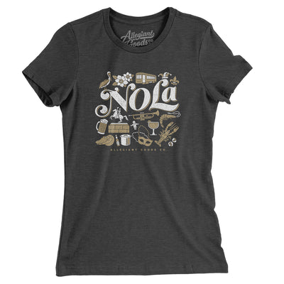 NOLA Things Women's T-Shirt-Dark Grey Heather-Allegiant Goods Co. Vintage Sports Apparel