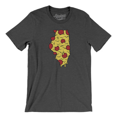 Illinois Pizza State Men/Unisex T-Shirt-Dark Grey Heather-Allegiant Goods Co. Vintage Sports Apparel