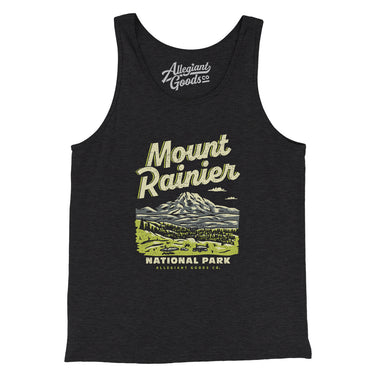 Mount Rainier National Park Men/Unisex Tank Top-Dark Grey Heather-Allegiant Goods Co. Vintage Sports Apparel