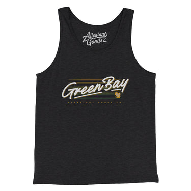 Green Bay Retro Men/Unisex Tank Top-Dark Grey Heather-Allegiant Goods Co. Vintage Sports Apparel