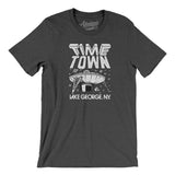Lake George Time Town Men/Unisex T-Shirt-Dark Grey Heather-Allegiant Goods Co. Vintage Sports Apparel