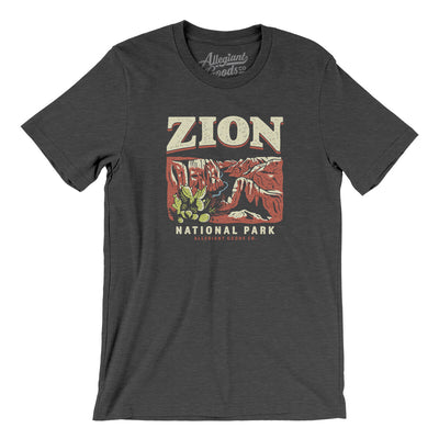 Zion National Park Men/Unisex T-Shirt-Dark Grey Heather-Allegiant Goods Co. Vintage Sports Apparel