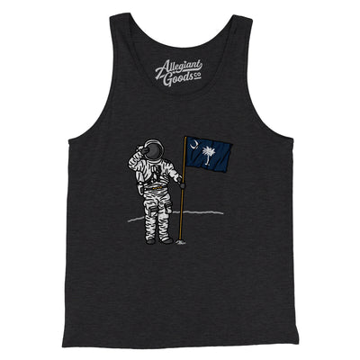 South Carolina Flag Moonman Men/Unisex Tank Top-Dark Grey Heather-Allegiant Goods Co. Vintage Sports Apparel