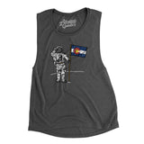Colorado Flag Moonman Women's Flowey Scoopneck Muscle Tank-Dark Grey Heather-Allegiant Goods Co. Vintage Sports Apparel