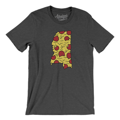 Mississippi Pizza State Men/Unisex T-Shirt-Dark Grey Heather-Allegiant Goods Co. Vintage Sports Apparel