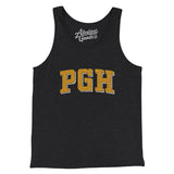 Pgh Varsity Men/Unisex Tank Top-Dark Grey Heather-Allegiant Goods Co. Vintage Sports Apparel