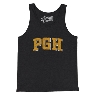 Pgh Varsity Men/Unisex Tank Top-Dark Grey Heather-Allegiant Goods Co. Vintage Sports Apparel
