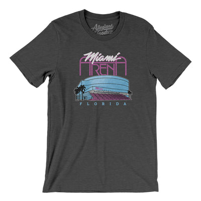 Miami Arena Men/Unisex T-Shirt-Dark Grey Heather-Allegiant Goods Co. Vintage Sports Apparel