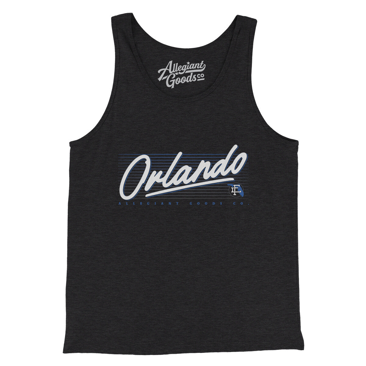 Orlando Retro Men/Unisex Tank Top-Dark Grey Heather-Allegiant Goods Co. Vintage Sports Apparel