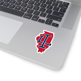 Illinois Home State Sticker (Red & Navy Blue)-Allegiant Goods Co. Vintage Sports Apparel