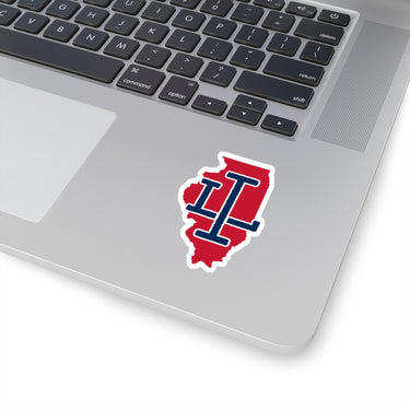 Illinois Home State Sticker (Red & Navy Blue)-Allegiant Goods Co. Vintage Sports Apparel