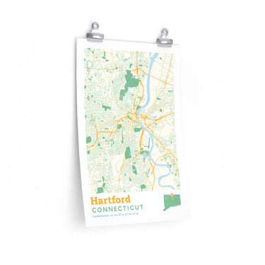 Hartford Connecticut City Street Map Poster-Allegiant Goods Co. Vintage Sports Apparel