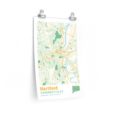 Hartford Connecticut City Street Map Poster-12″ × 18″-Allegiant Goods Co. Vintage Sports Apparel