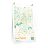Des Moines Iowa City Street Map Poster-Allegiant Goods Co. Vintage Sports Apparel