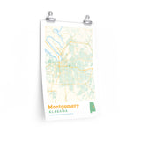 Montgomery Alabama City Street Map Poster-Allegiant Goods Co. Vintage Sports Apparel