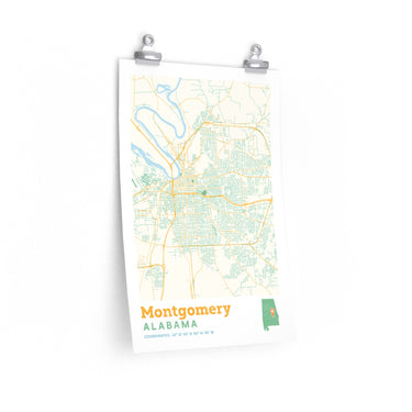 Montgomery Alabama City Street Map Poster-Allegiant Goods Co. Vintage Sports Apparel