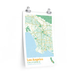 Los Angeles California City Street Map Poster-Allegiant Goods Co. Vintage Sports Apparel