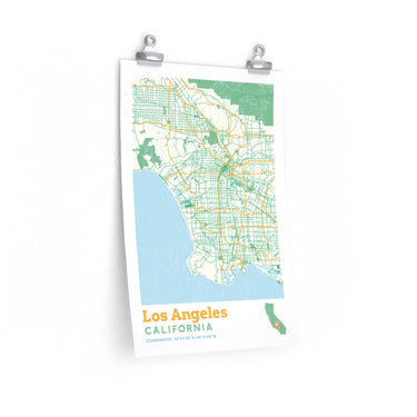 Los Angeles California City Street Map Poster-Allegiant Goods Co. Vintage Sports Apparel
