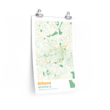 Athens Georgia City Street Map Poster-Allegiant Goods Co. Vintage Sports Apparel