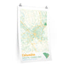 Columbia South Carolina City Street Map Poster-24″ × 36″-Allegiant Goods Co. Vintage Sports Apparel